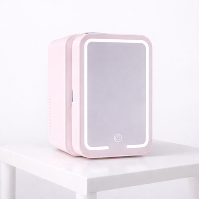 Dual-Temp Skincare & Makeup Fridge with LED Mirror