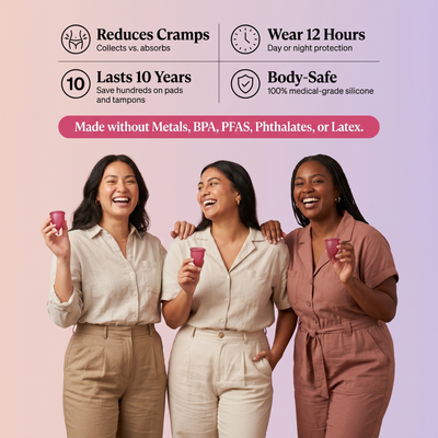 OKONO PIXIE Menstrual Cup — Inserts Like a Tampon — Leak-Free for 12 Hours