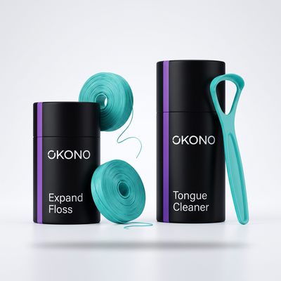 OKONO Expand Floss And Antibacterial Tongue Scraper